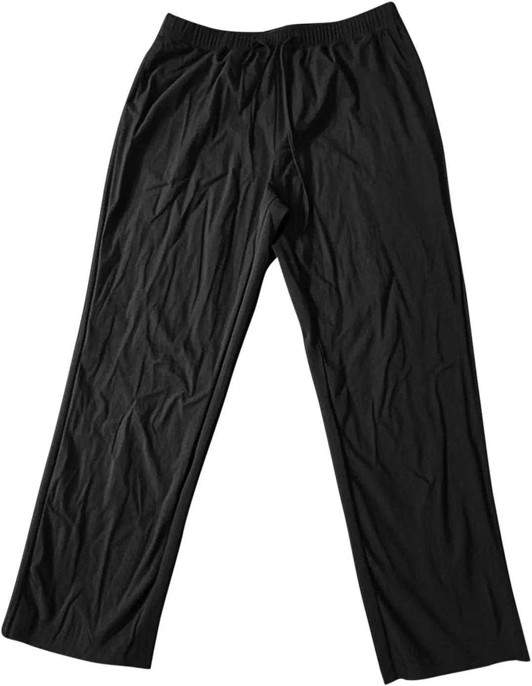 Linen Pants Men Long Relaxed Fit Elastic Waist Pants with Pockets Beach Yoga Travel Lounge Trousers for Summer