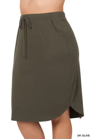 Maddie Weekender Skirt in Dk Olive- Misses and Plus (S-3X)