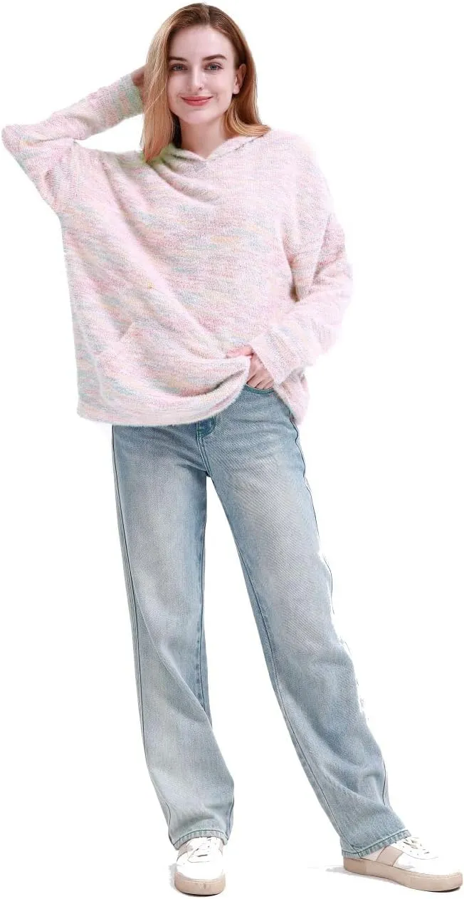 MAGICMK Womens Oversized Hoodies Sweatshirts Colourful plus Size Fall Long Sleeve Sweaters tops