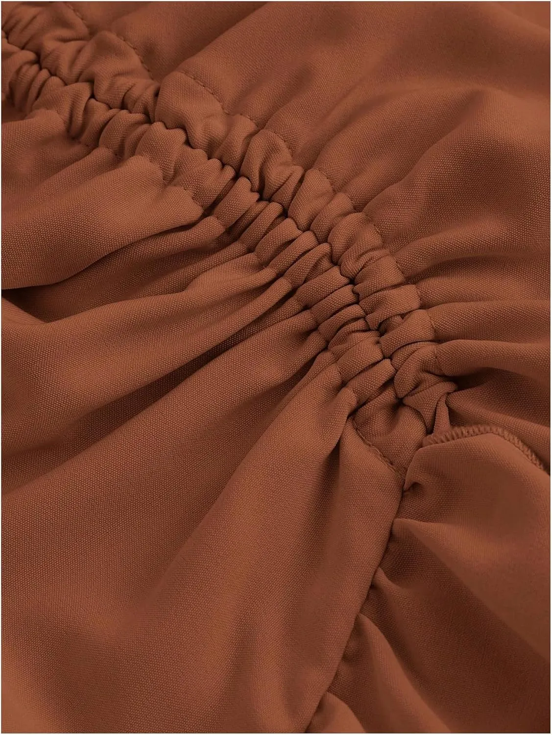 MakeMeChic Women's Ruched Ruffle Hem Tiered High Low Asymmetrical Drawstring Maxi Long Skirts