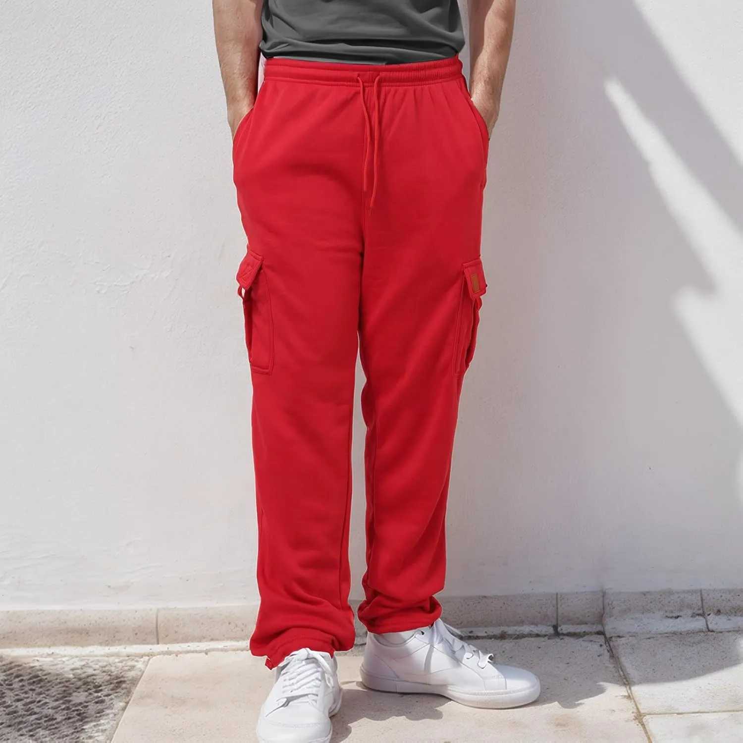 Male Fashion Fitness Trousers Loose Fit Hiking Joggers Outdoor Wearing Pants with Pockets Overalls Gym Sweatpants