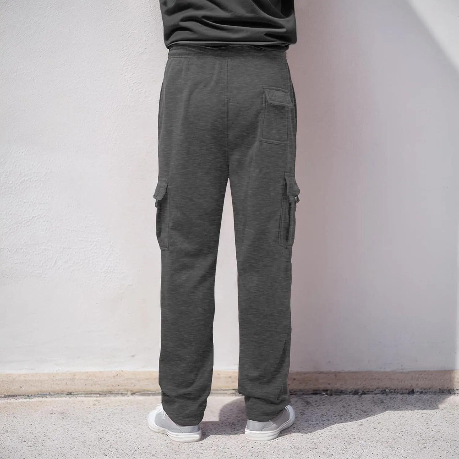Male Fashion Fitness Trousers Loose Fit Hiking Joggers Outdoor Wearing Pants with Pockets Overalls Gym Sweatpants
