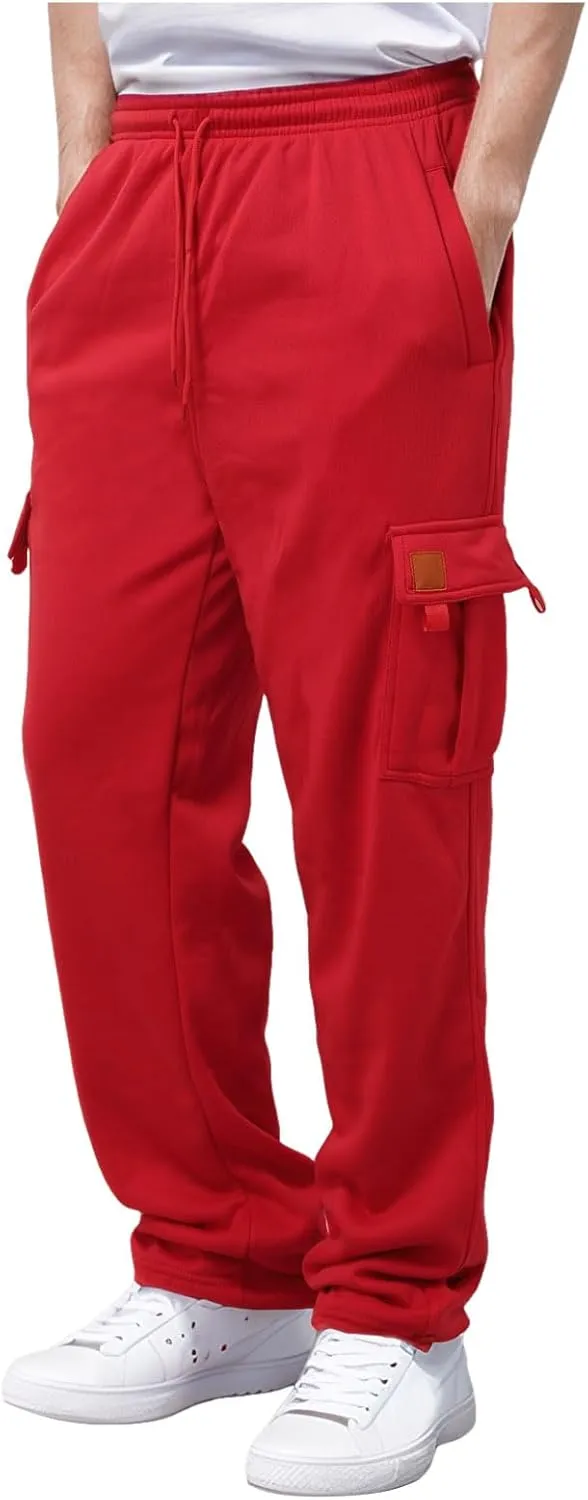 Male Fashion Fitness Trousers Loose Fit Hiking Joggers Outdoor Wearing Pants with Pockets Overalls Gym Sweatpants