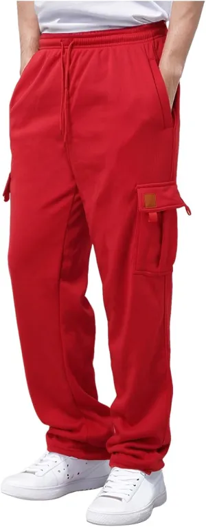 Male Fashion Fitness Trousers Loose Fit Hiking Joggers Outdoor Wearing Pants with Pockets Overalls Gym Sweatpants