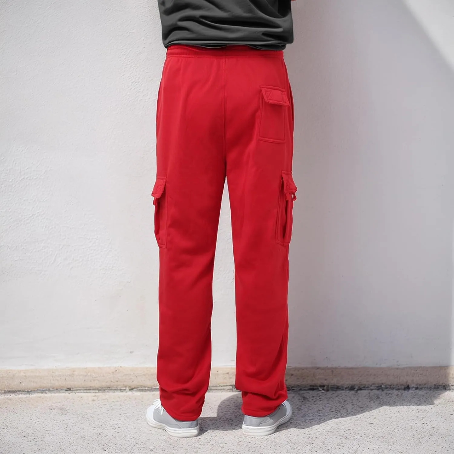Male Fashion Fitness Trousers Loose Fit Hiking Joggers Outdoor Wearing Pants with Pockets Overalls Gym Sweatpants