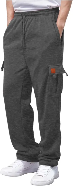Male Fashion Fitness Trousers Loose Fit Hiking Joggers Outdoor Wearing Pants with Pockets Overalls Gym Sweatpants