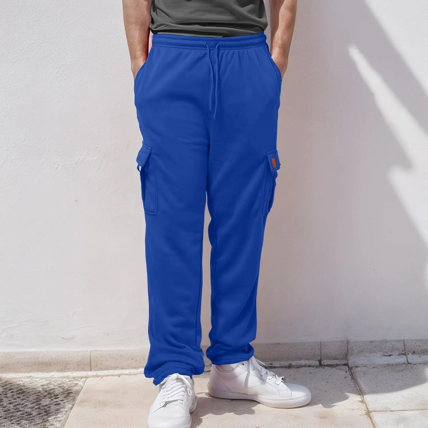 Male Fashion Fitness Trousers Loose Fit Hiking Joggers Outdoor Wearing Pants with Pockets Overalls Gym Sweatpants