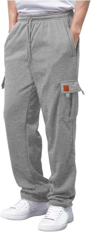 Male Fashion Fitness Trousers Loose Fit Hiking Joggers Outdoor Wearing Pants with Pockets Overalls Sweatpants