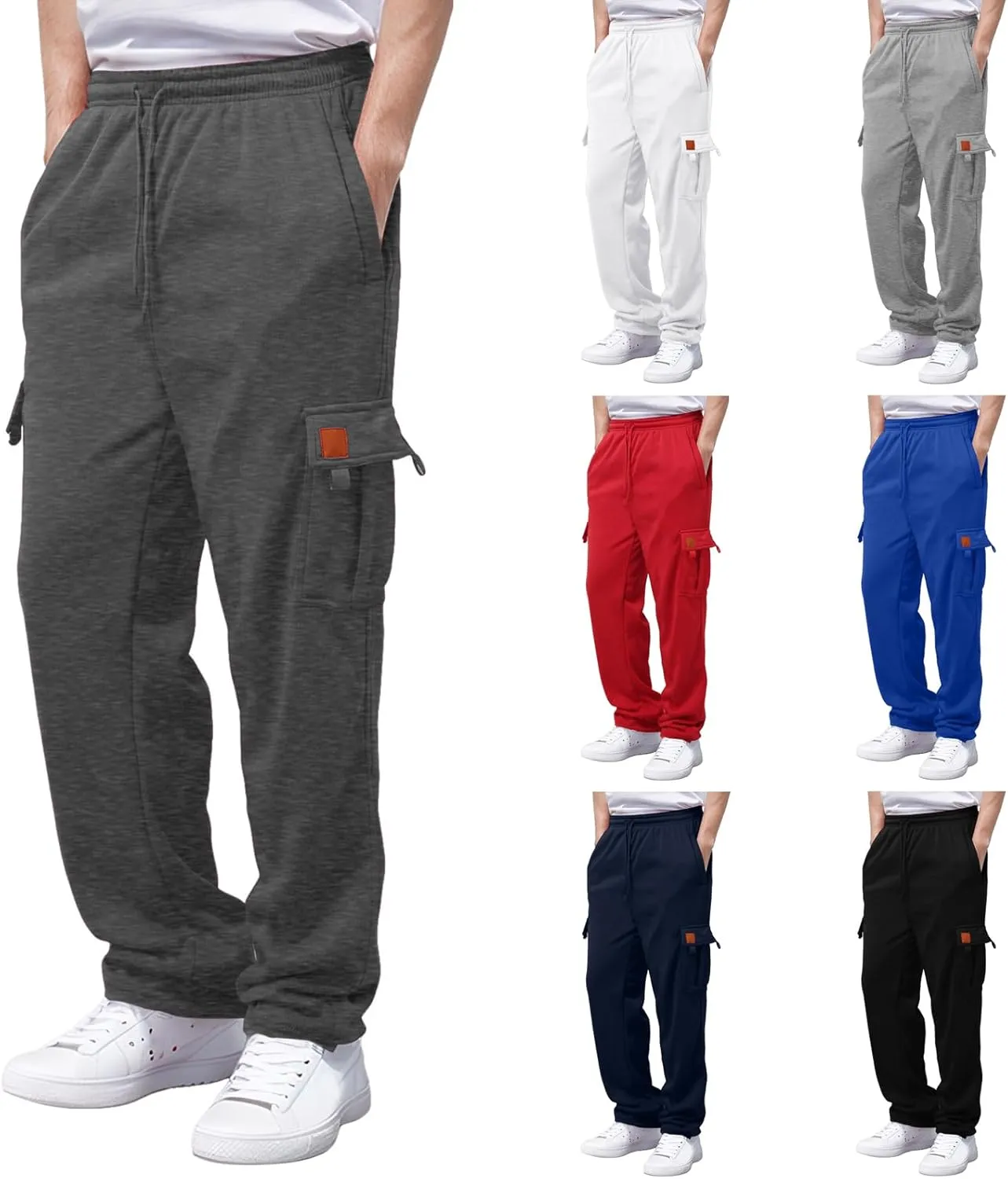 Male Fashion Fitness Trousers Loose Fit Hiking Joggers Outdoor Wearing Pants with Pockets Overalls Sweatpants