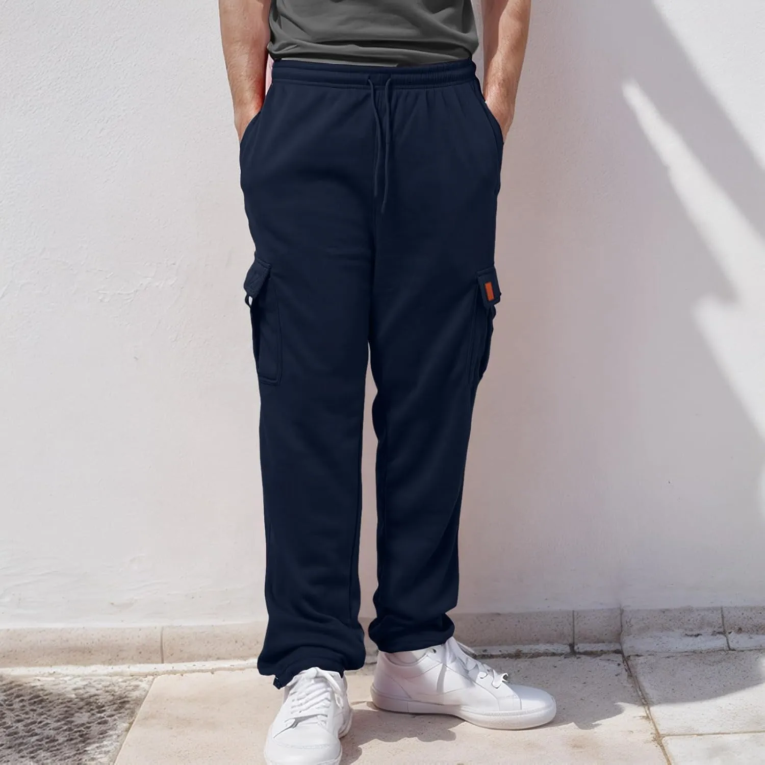Male Fashion Fitness Trousers Loose Fit Hiking Joggers Outdoor Wearing Pants with Pockets Overalls Sweatpants