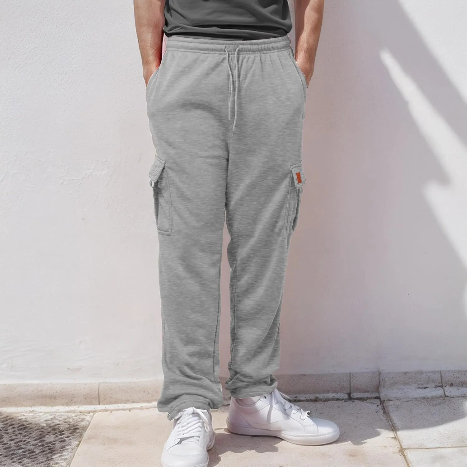 Male Fashion Fitness Trousers Loose Fit Hiking Joggers Outdoor Wearing Pants with Pockets Overalls Sweatpants