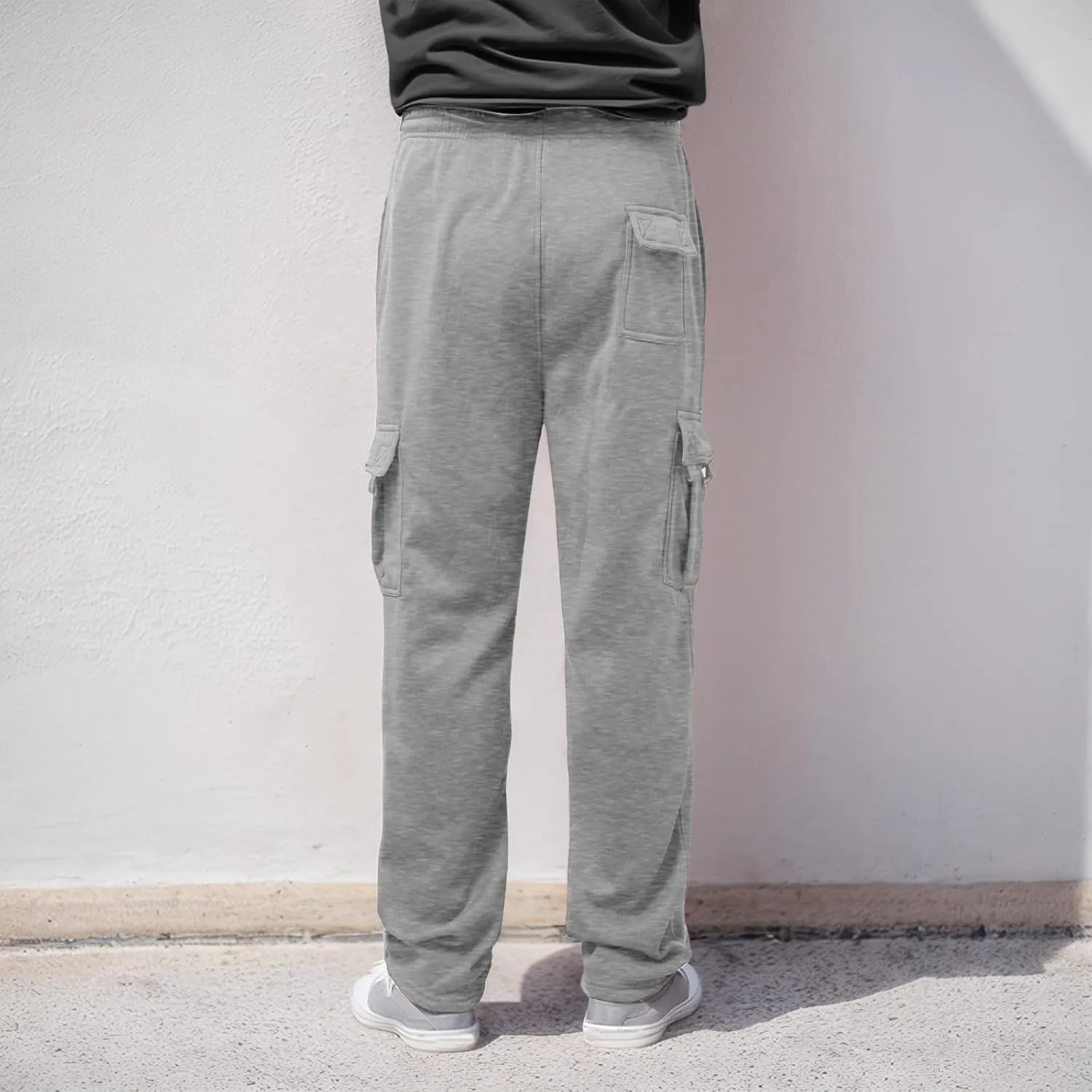 Male Fashion Fitness Trousers Loose Fit Hiking Joggers Outdoor Wearing Pants with Pockets Overalls Sweatpants
