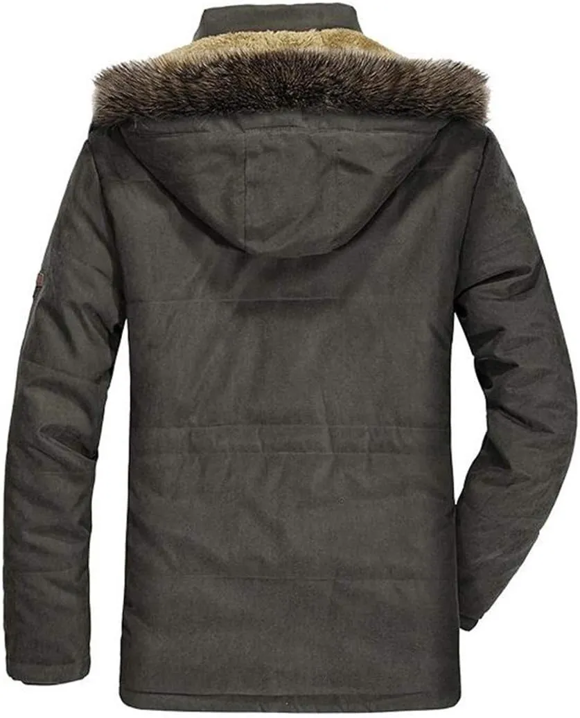 Male Parkas Winter Cotton Padded Warm Coat Military Hooded Fleece Thick Windbreaker Jacket