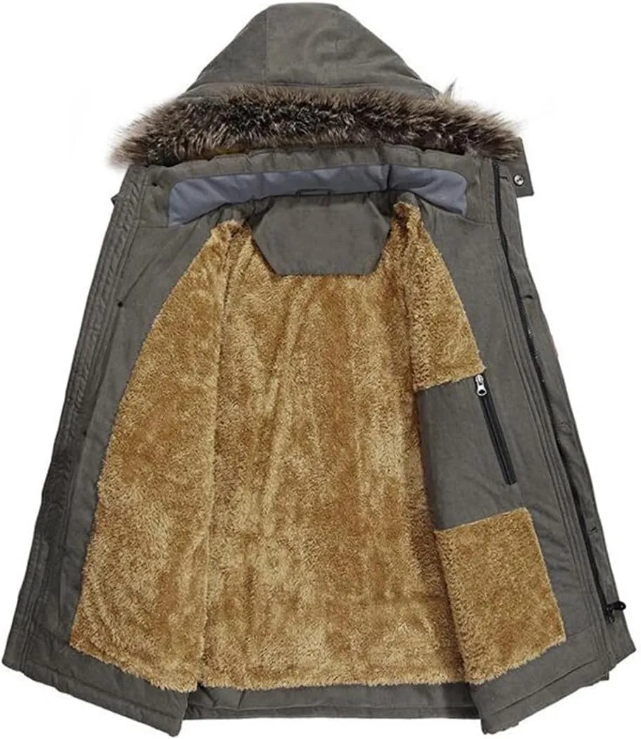 Male Parkas Winter Cotton Padded Warm Coat Military Hooded Fleece Thick Windbreaker Jacket