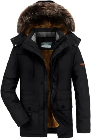 Male Parkas Winter Cotton Padded Warm Coat Military Hooded Fleece Thick Windbreaker Jacket