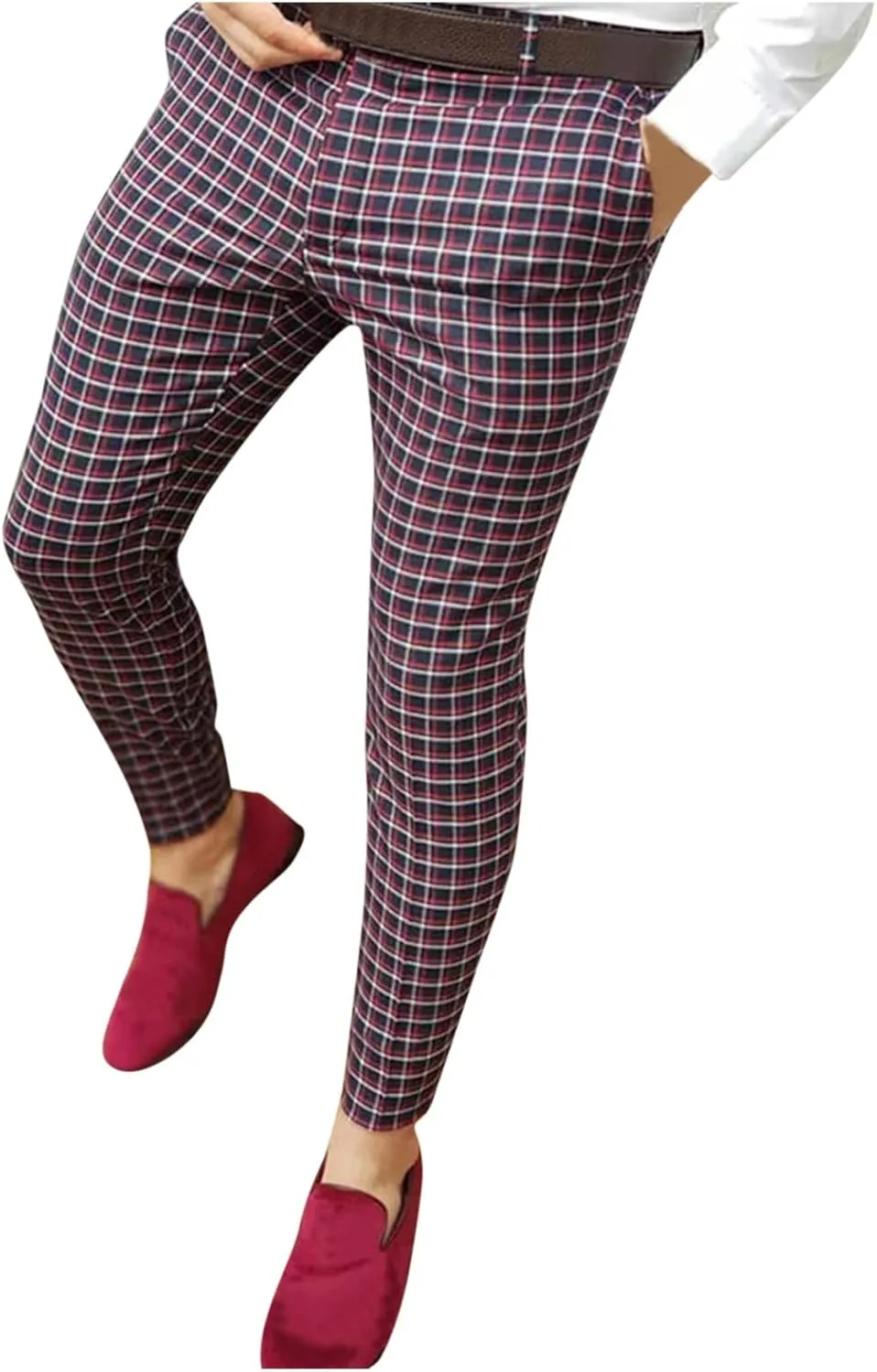 Men Slim Casual Pants Mens Relaxed fit Work Pants White Straight Leg Pants for Men Hiking Pants for Men Slim fit
