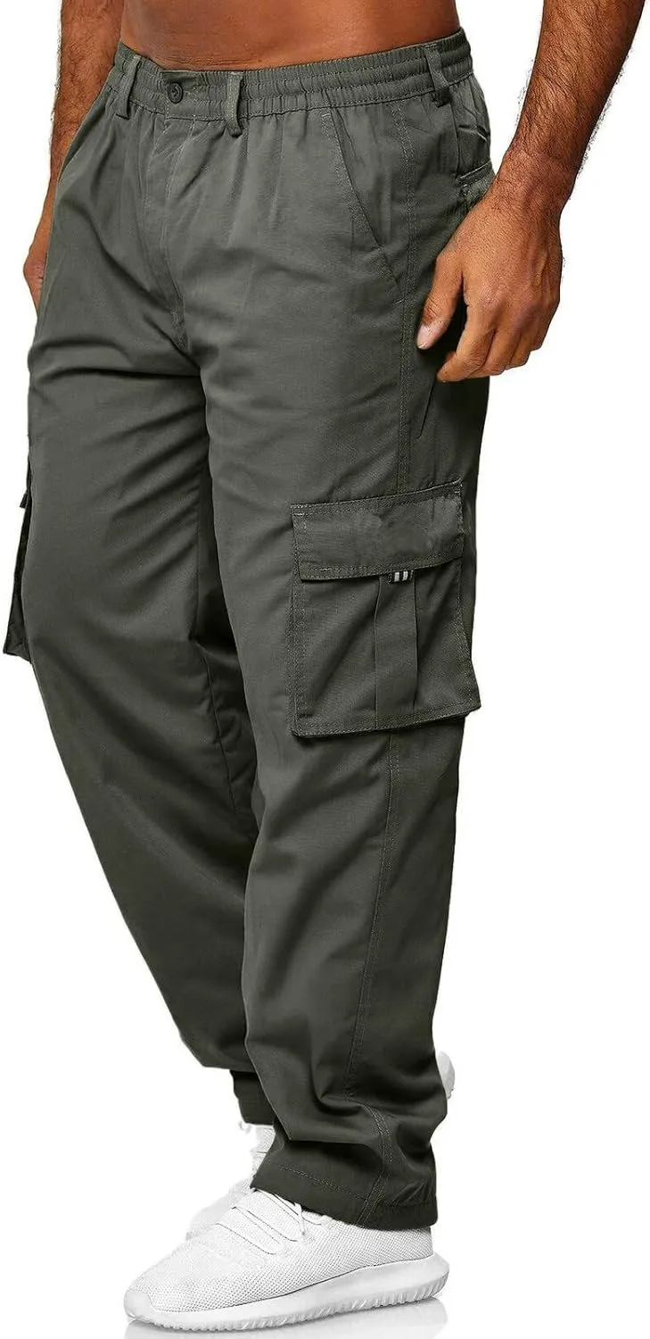 Men's Active Athletic Casual Tricot Color Pants Men's Overalls Drawstring Pants Men's Running Tactical Sweatpants