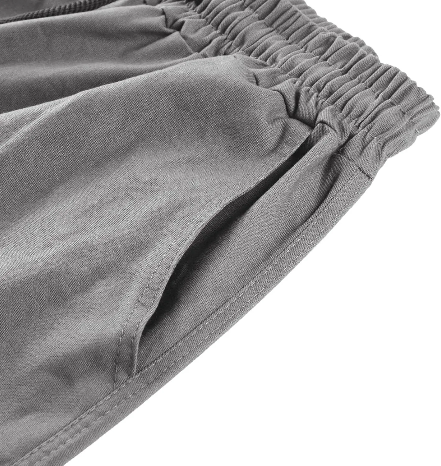 Mens Cargo Pants Casual Waist Color Sports Trousers Drawstring Sports Pants Fashion Hiking Joggers Athletic Overalls