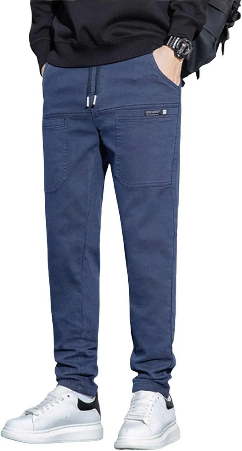 Mens Cargo Pants High Stretch Work Pant Multi-Pocket Comfy Fit Tapered Chinos Jeans Relaxed Fit Stretch Casual Pant
