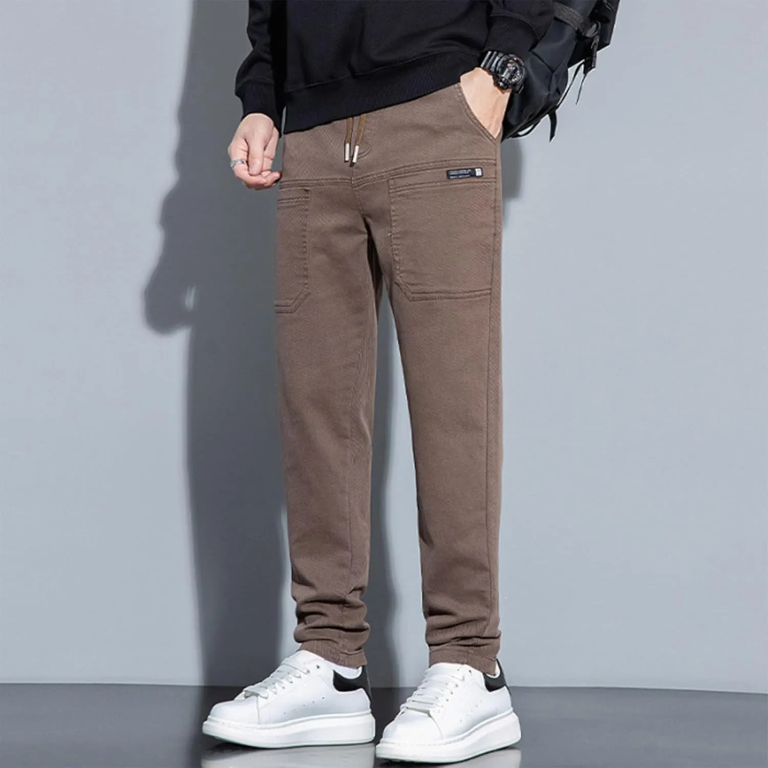 Mens Cargo Pants High Stretch Work Pant Multi-Pocket Comfy Fit Tapered Chinos Jeans Relaxed Fit Stretch Casual Pant