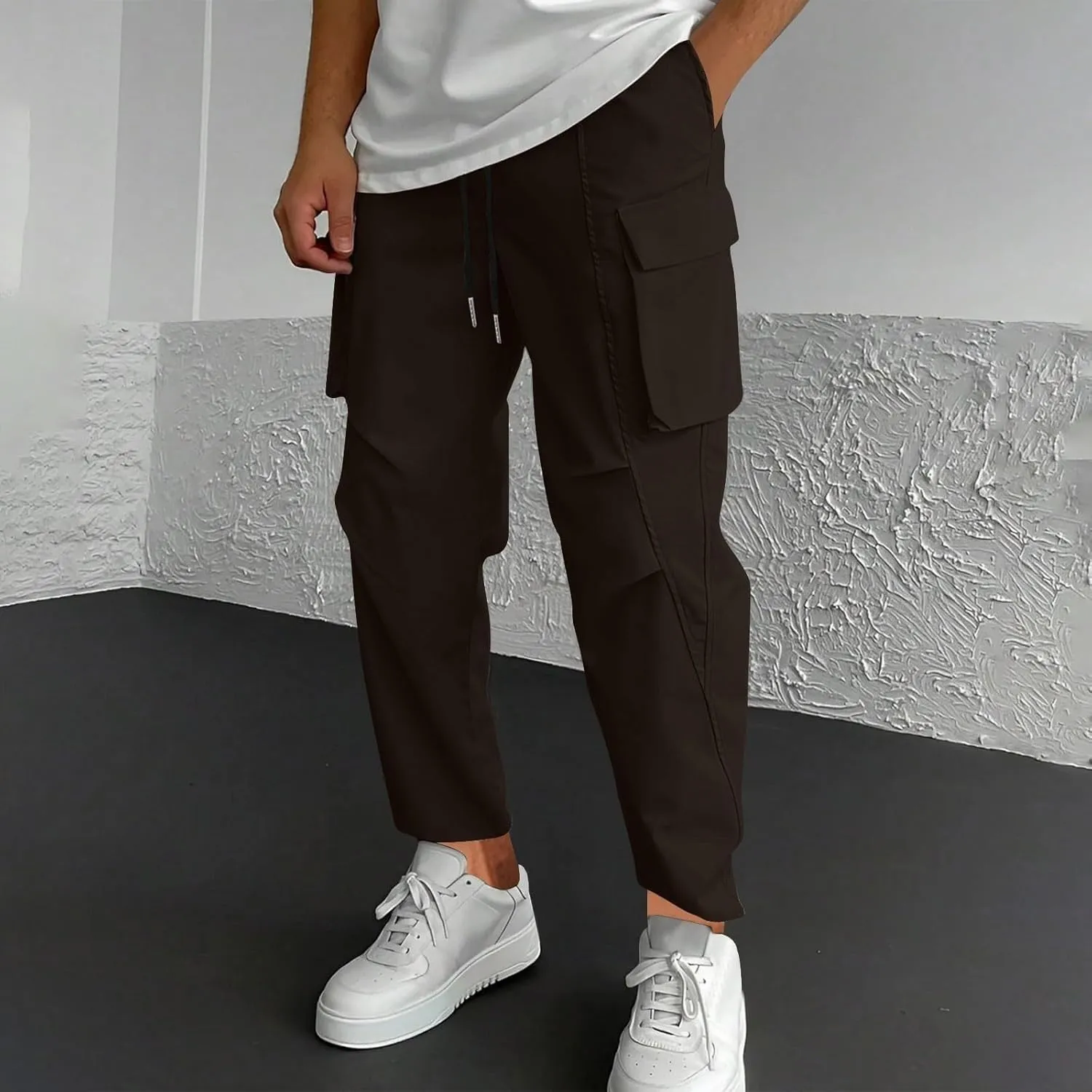 Mens Cargo Pants Mens Casual Pants Relaxed Fit Cargo Sweat Pants Flannel Lined Chino Pants for Men Slim Fit Stretch