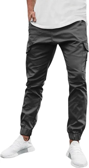 Mens Cargo Pants Relaxed Fit Pockets Trousers for Running Training Mens Joggers Sweatpants Slim Fit Tapered Athletic