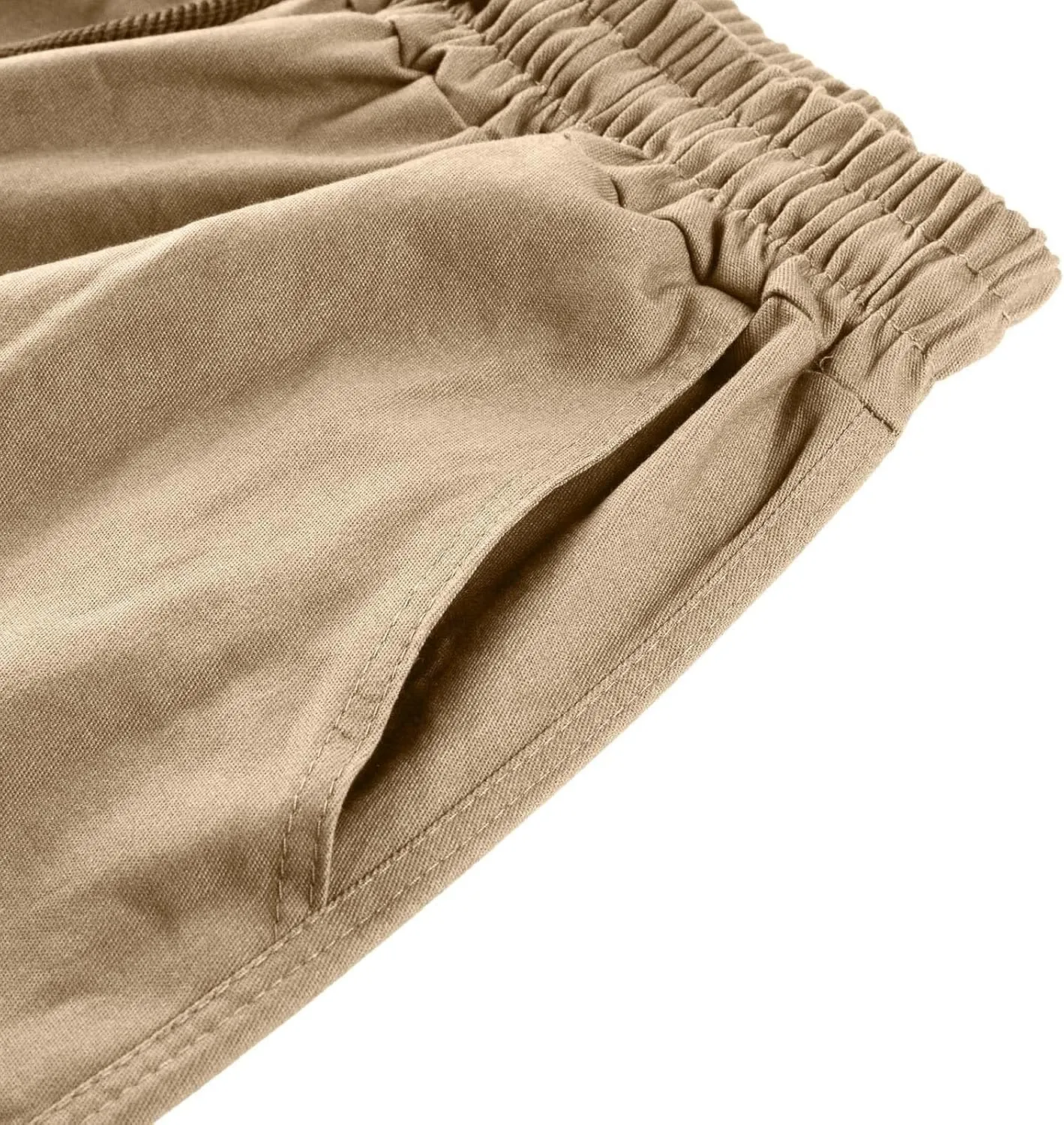 Men's Cargo Pants Slim Fit Drawstring Joggers Hiking Trousers Multi Pockets Twill Chino Pants Sports Overalls