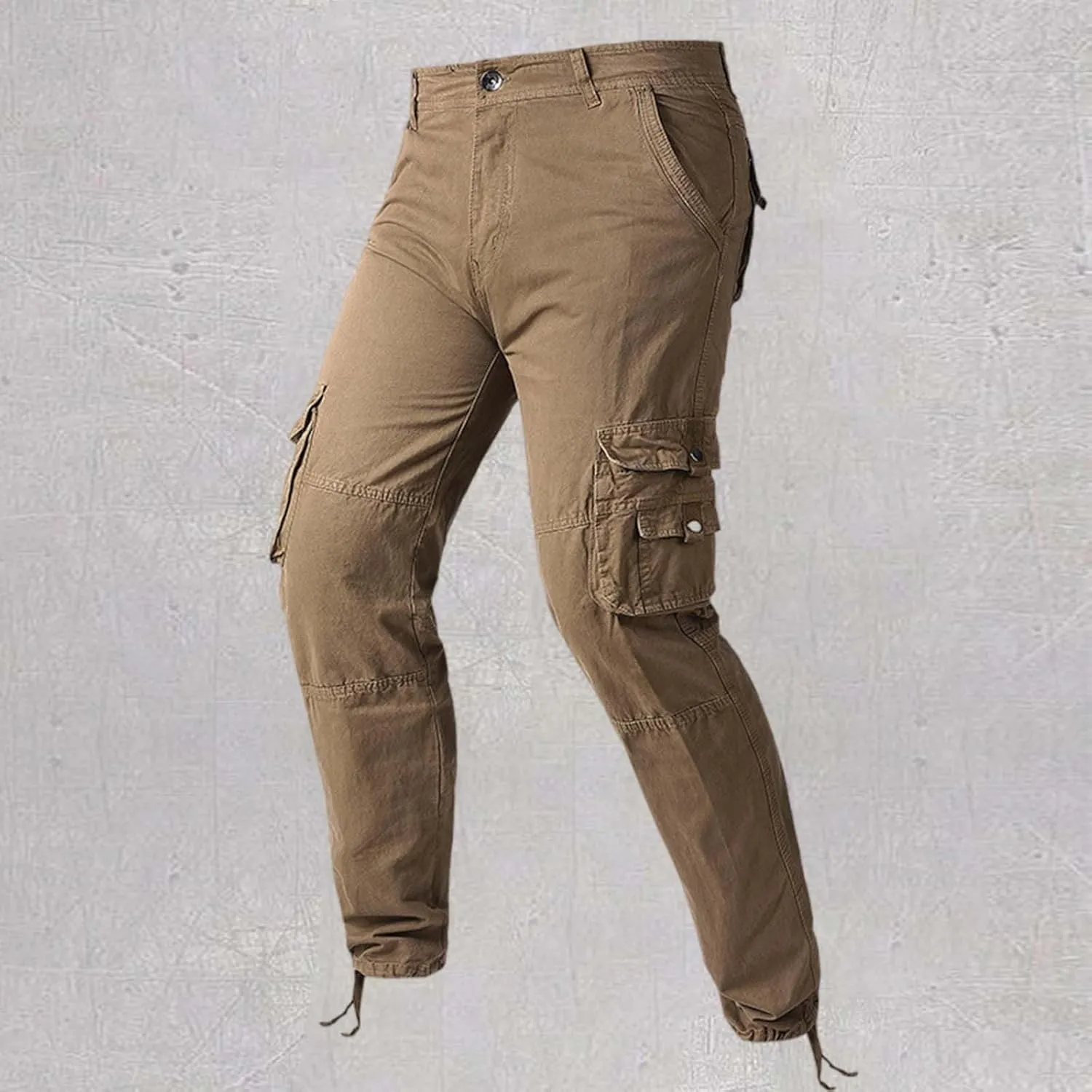 Mens Casual Cotton Cargo Pants Tactical Stretch Sweatpants Athletic Fashion Overalls Workout Slim Fit Trousers