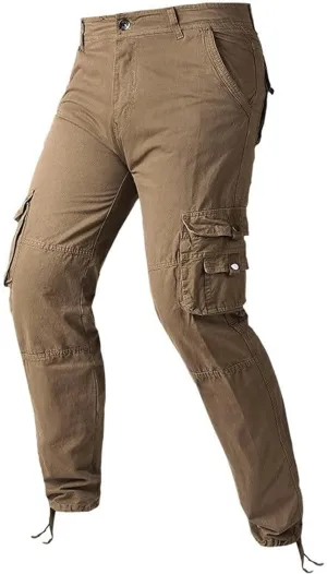 Mens Casual Cotton Cargo Pants Tactical Stretch Sweatpants Athletic Fashion Overalls Workout Slim Fit Trousers