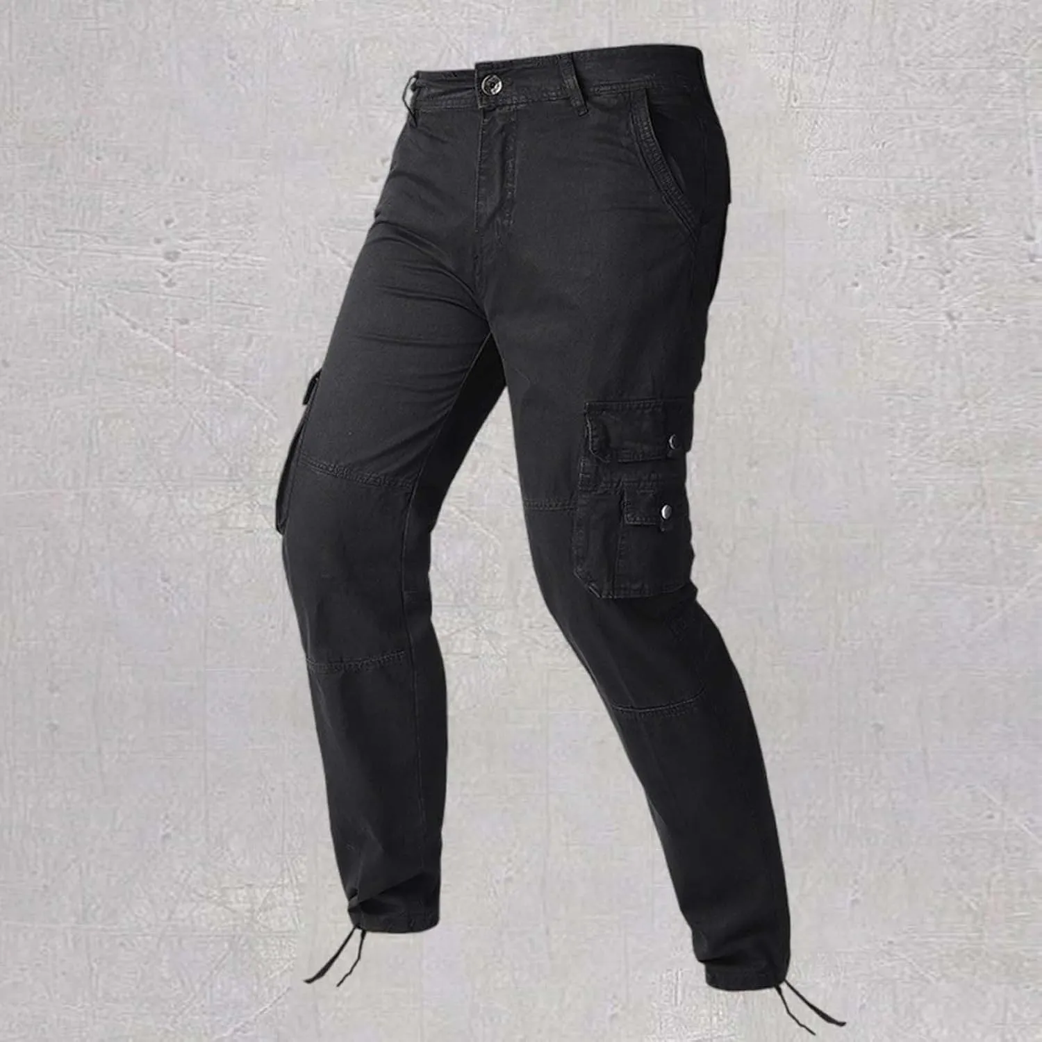 Mens Casual Cotton Cargo Pants Tactical Stretch Sweatpants Athletic Fashion Overalls Workout Slim Fit Trousers