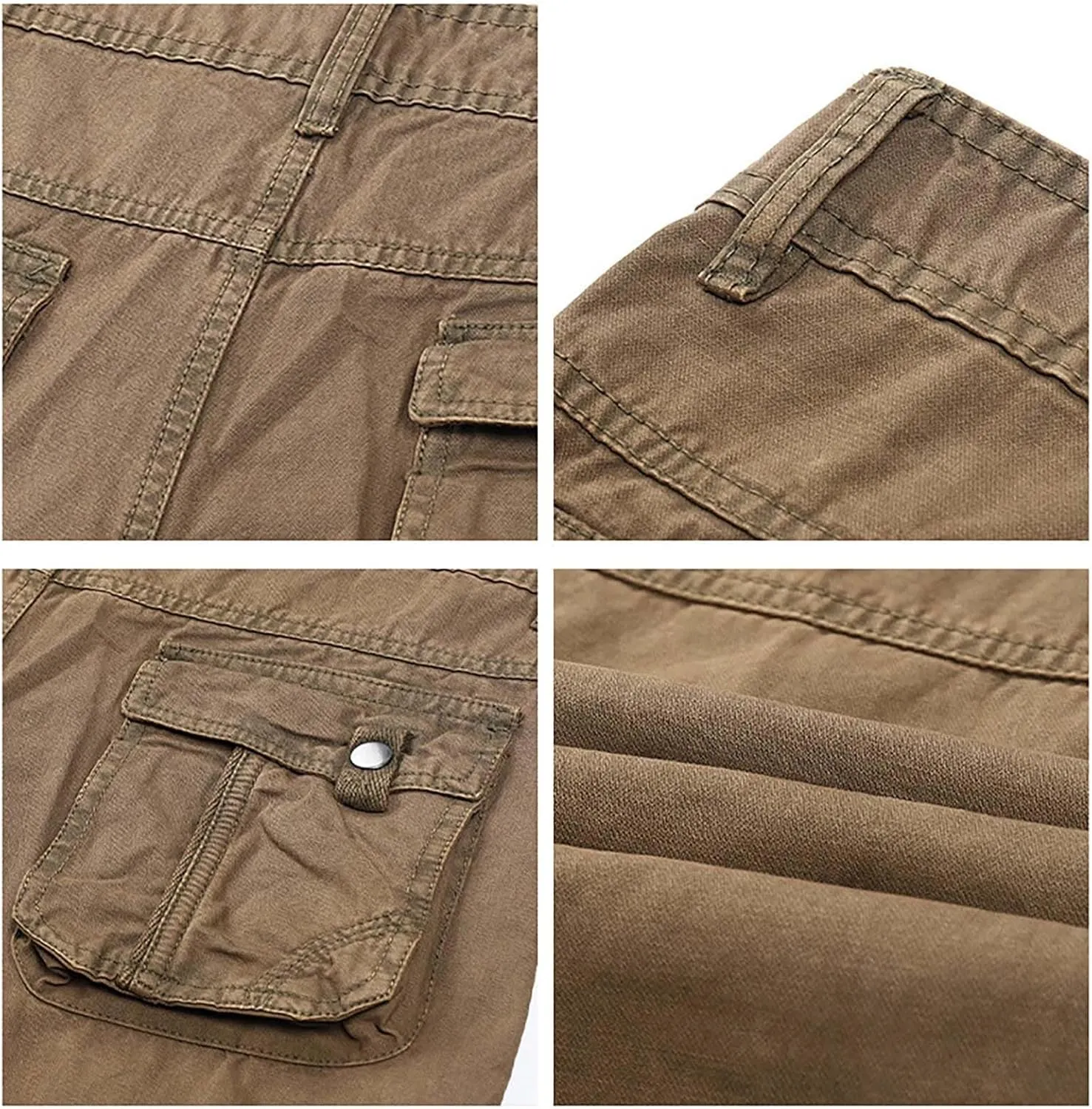 Mens Casual Cotton Cargo Pants Tactical Stretch Sweatpants Athletic Fashion Overalls Workout Slim Fit Trousers