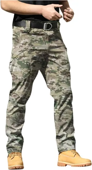 Mens Causal Cargo Pants Felaxed Fit Trousers Fashion Hiking Joggers Outdoor Wearing Overalls with Multi Pockets