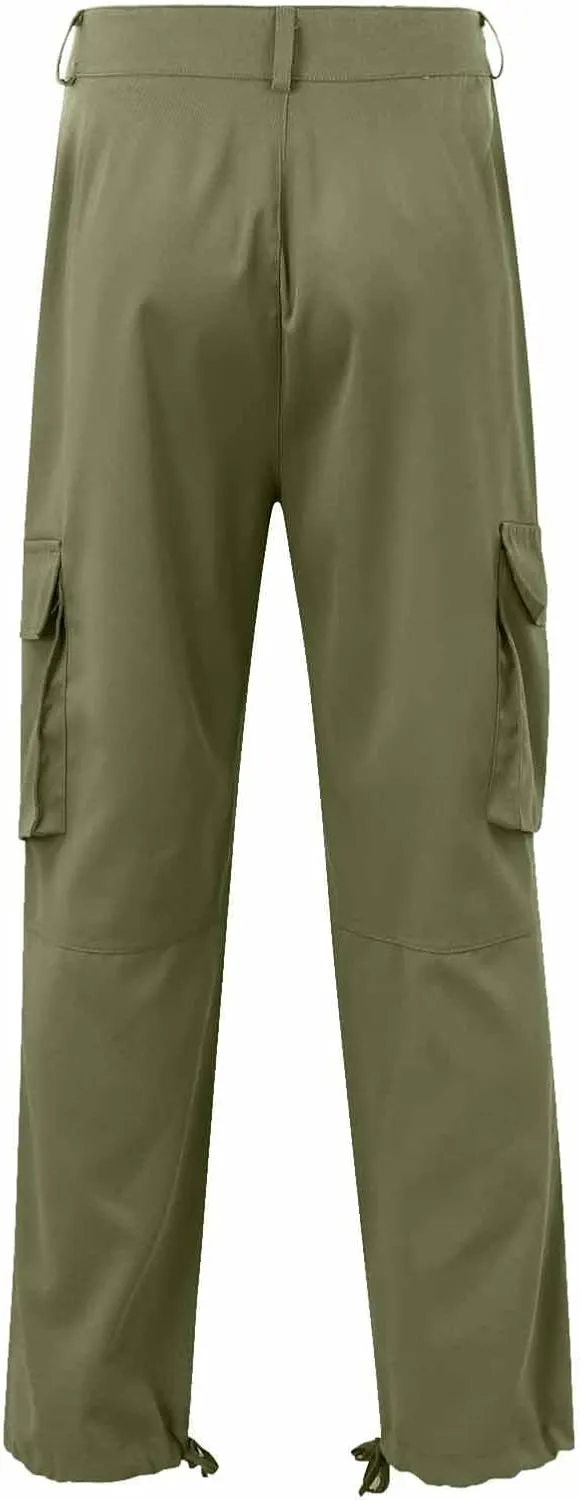 Men's Causal Cargo Pants Solid Color Multi Pockets Straight Trousers Outdoor Wearing Pants with Pockets Overalls