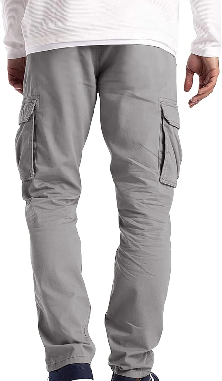 Men's Causal Cargo Pants Solid Color Multi Pockets Straight Trousers Outdoor Wearing Pants with Pockets Overalls