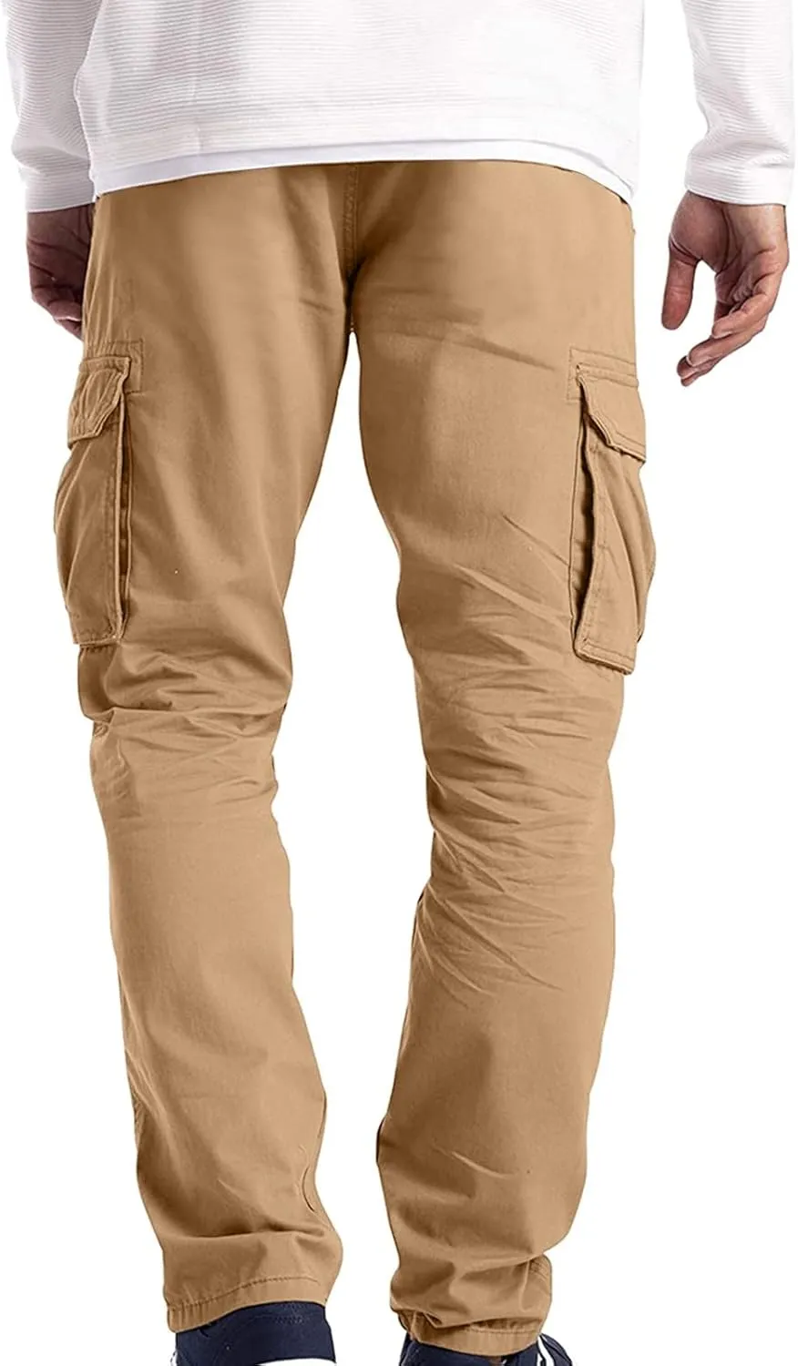 Men's Causal Cargo Pants Solid Color Multi Pockets Straight Trousers Outdoor Wearing Pants with Pockets Overalls