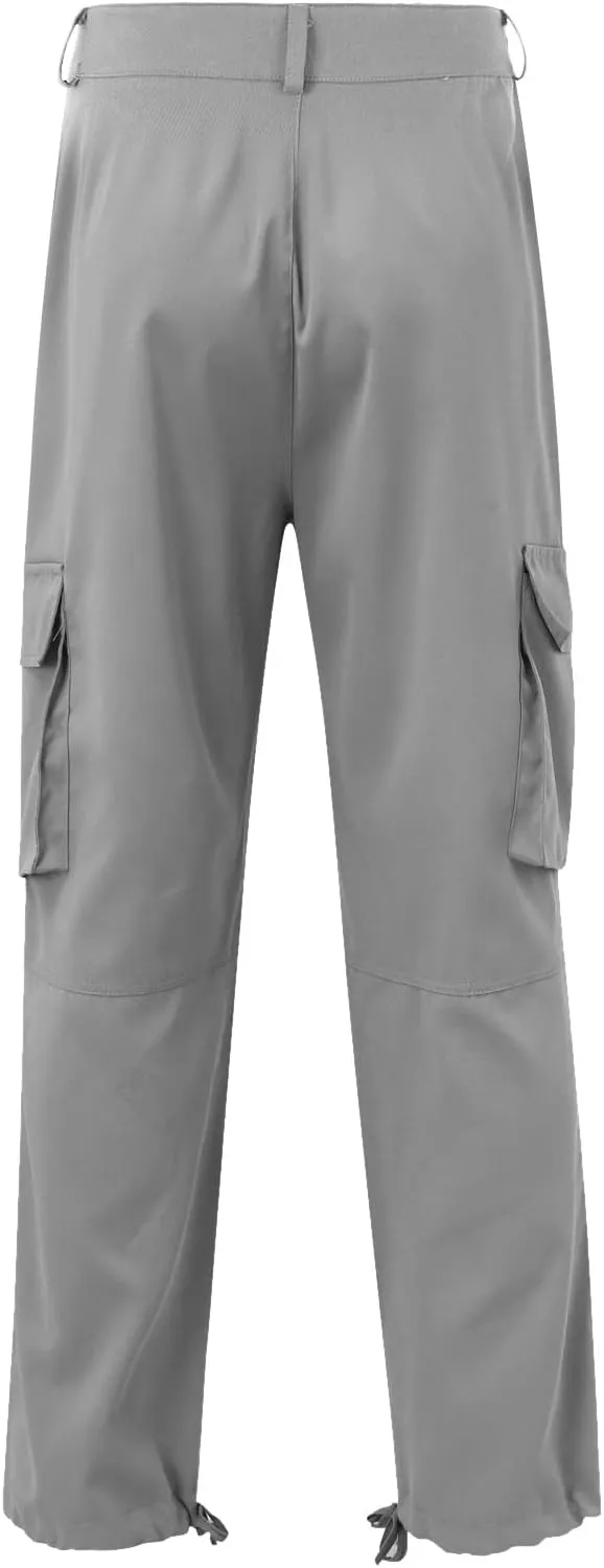 Men's Causal Cargo Pants Solid Color Multi Pockets Straight Trousers Outdoor Wearing Pants with Pockets Overalls