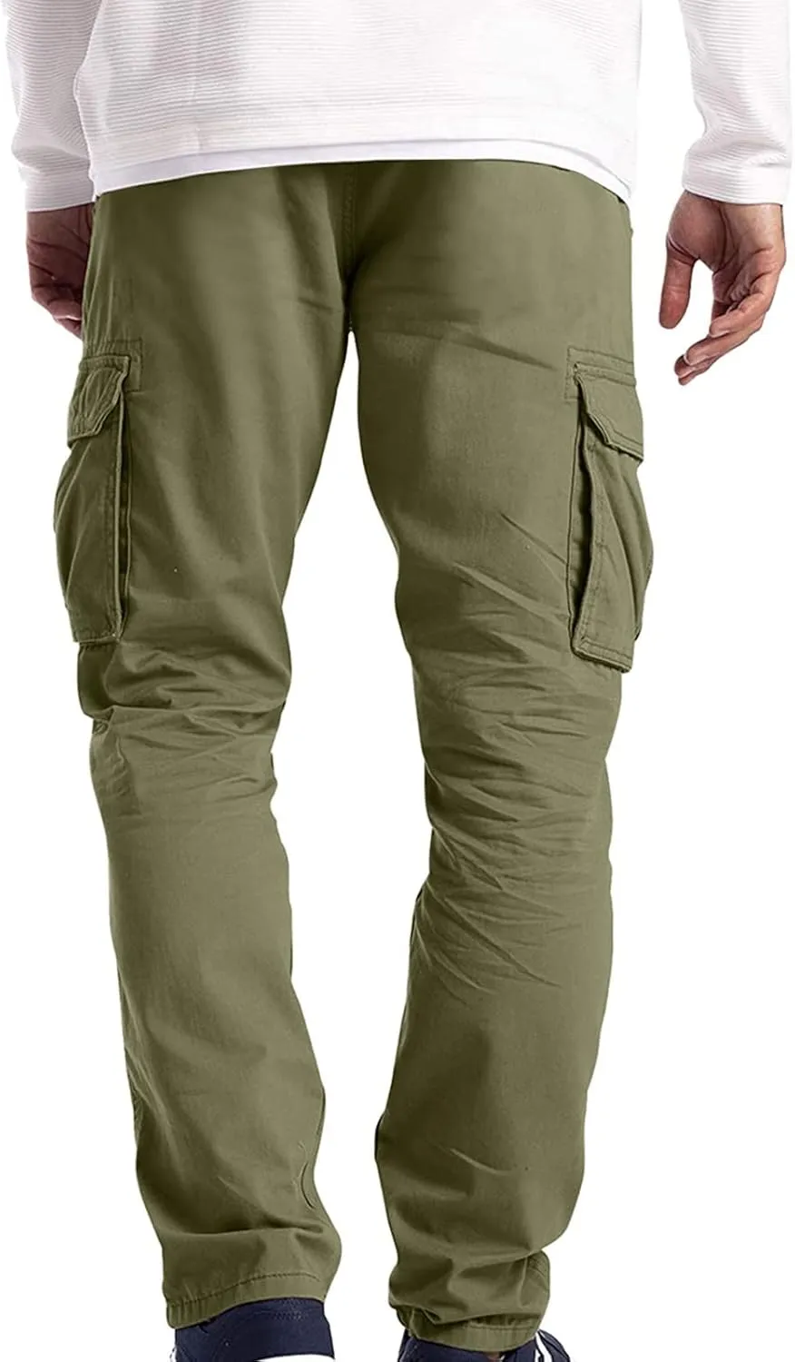Men's Causal Cargo Pants Solid Color Multi Pockets Straight Trousers Outdoor Wearing Pants with Pockets Overalls