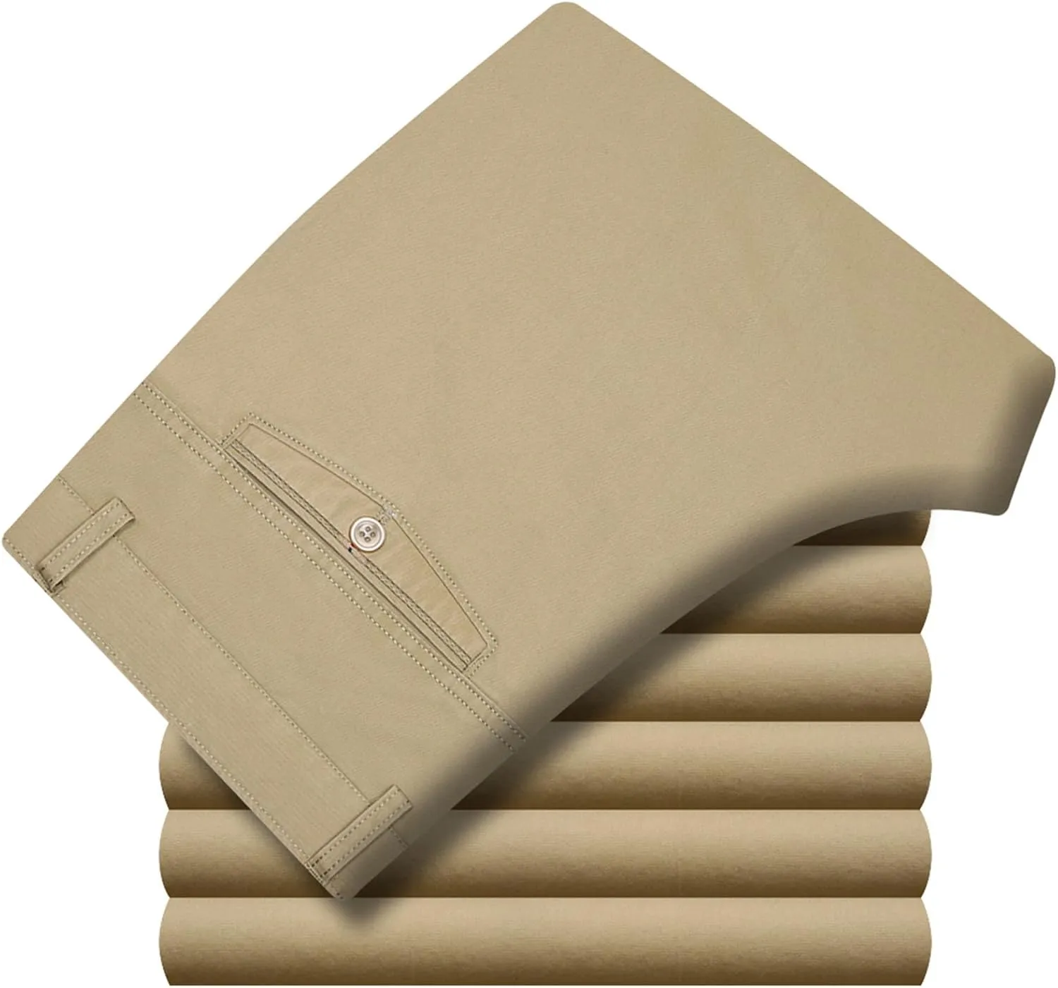 Mens Dress Pants Casual Business Relaxed Fit Leisure Khaki Pant Expandable Waist Flat Front Trousers with Pocket 2025