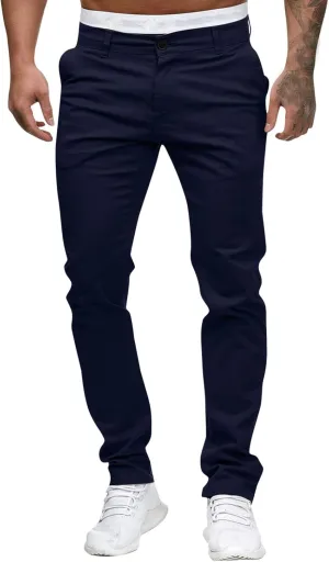 Mens Fashion Joggers Solid Color Trousers Casual Cotton Cargo Pants Loose Fit Hiking Pants Gym Sweatpants Overalls