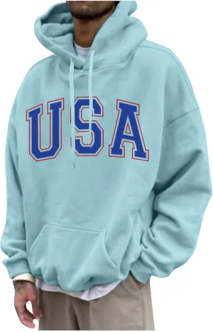 Mens Graphic Hoodies Oversized Lightweight Loose Printed Hooded Casual Fashion Sports Sweatshirt Fleece