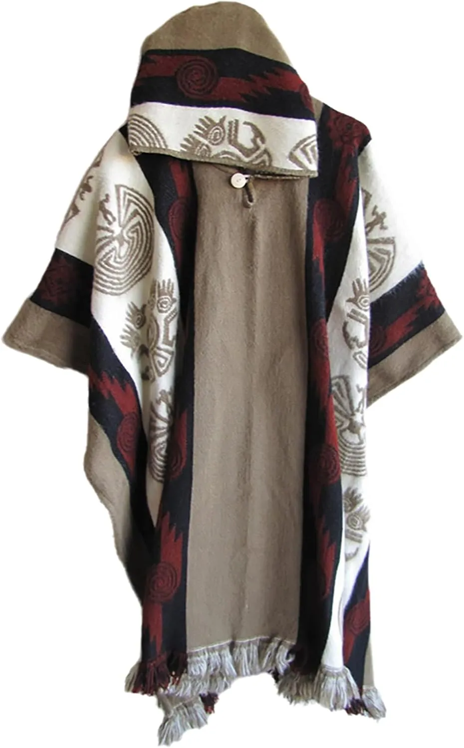 Men's Hoodies Poncho Cape Aztec Western Pullover Cloak Coat Vintage Bat Sleeve Knitted Cloak Shawl