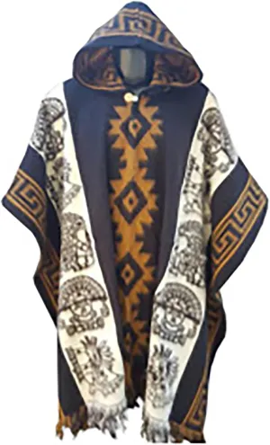 Men's Hoodies Poncho Cape Aztec Western Pullover Cloak Coat Vintage Bat Sleeve Knitted Cloak Shawl