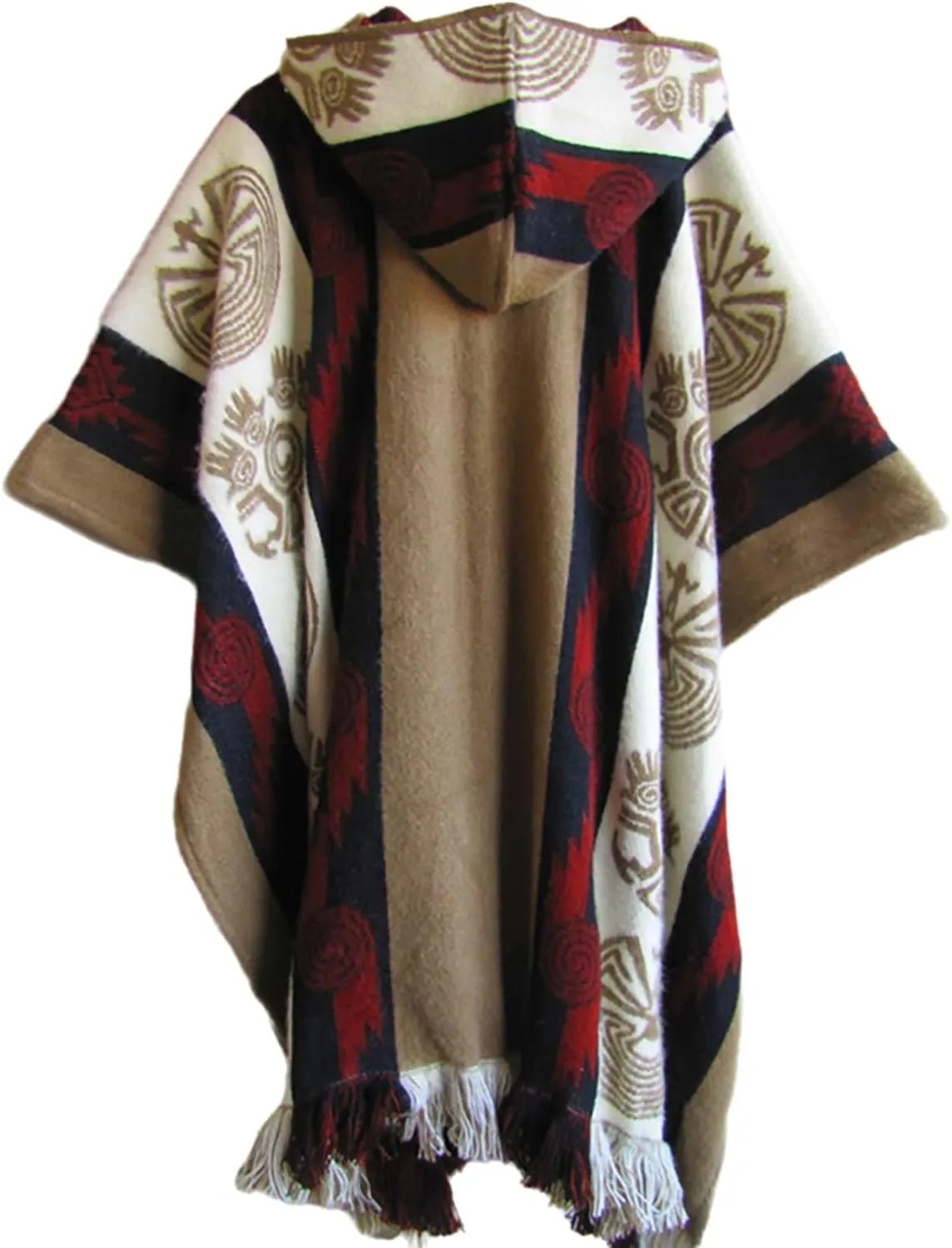 Men's Hoodies Poncho Cape Aztec Western Pullover Cloak Coat Vintage Bat Sleeve Knitted Cloak Shawl