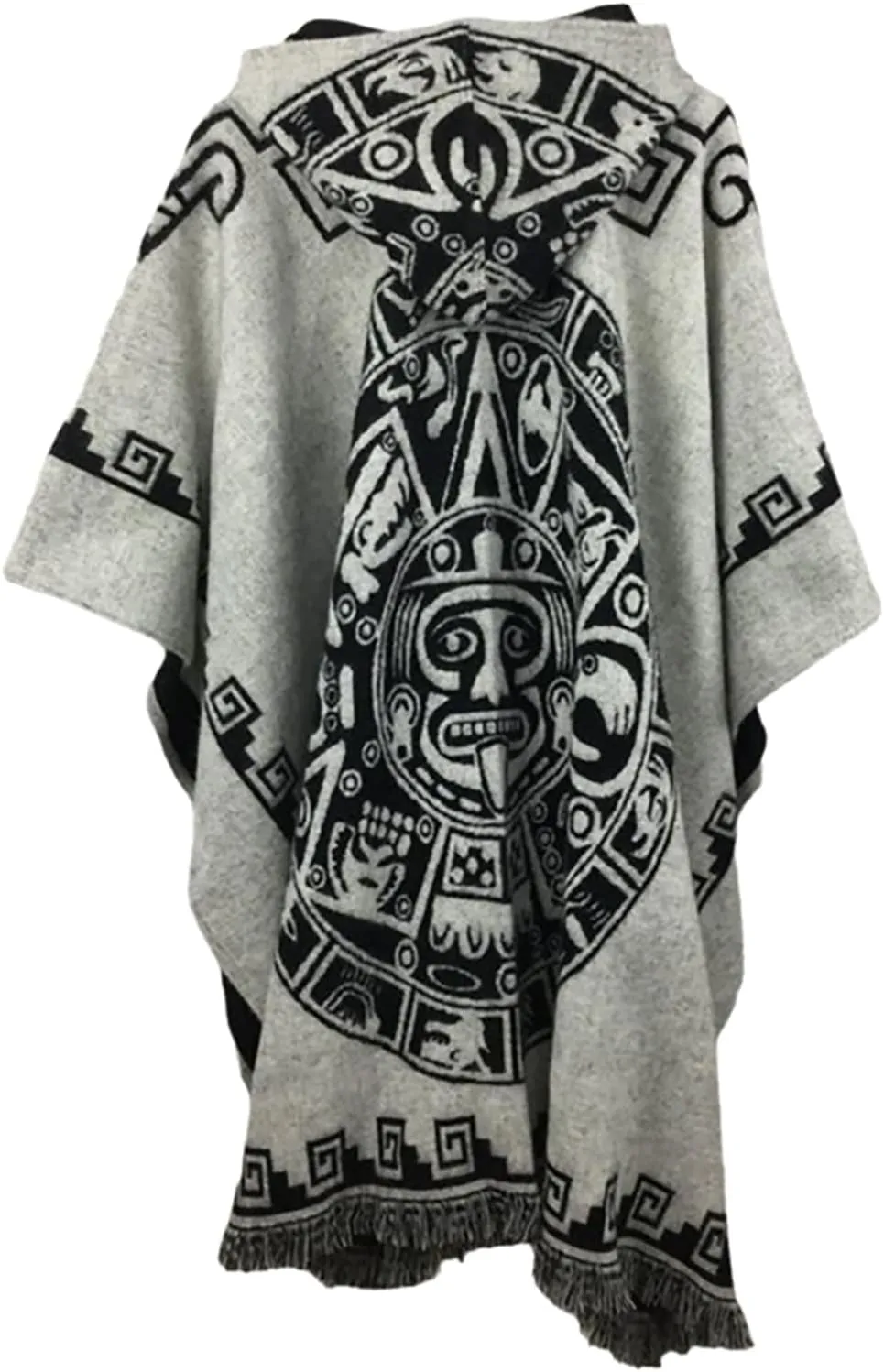 Men's Hoodies Poncho Cape Aztec Western Pullover Cloak Coat Vintage Bat Sleeve Knitted Cloak Shawl