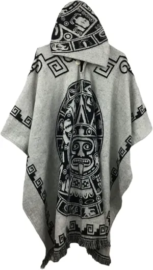 Men's Hoodies Poncho Cape Aztec Western Pullover Cloak Coat Vintage Bat Sleeve Knitted Cloak Shawl