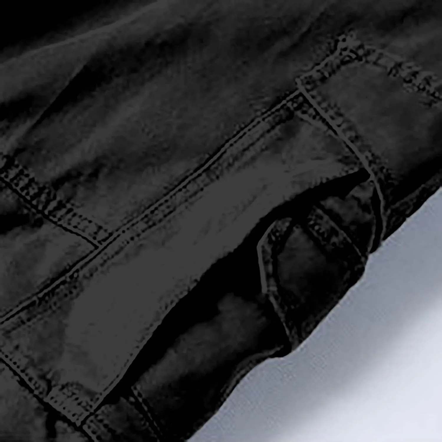 Men's Large Size Wide-Leg Pants Hip-Hop Loose Multi-Pocket Fashion Solid Color Overalls Plus Size Fat Hipster Street Trousers