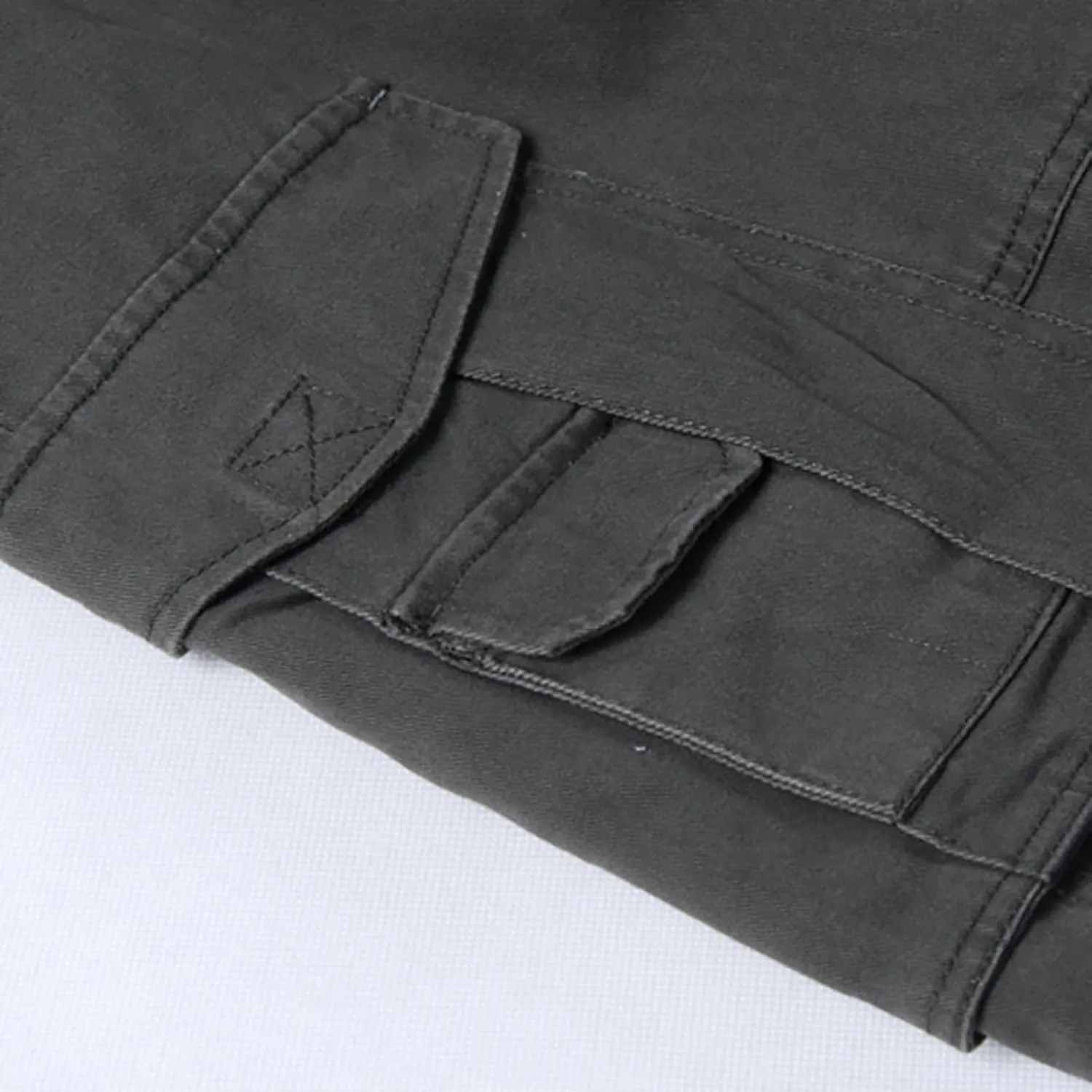 Men's Large Size Wide-Leg Pants Hip-Hop Loose Multi-Pocket Fashion Solid Color Overalls Plus Size Fat Hipster Street Trousers