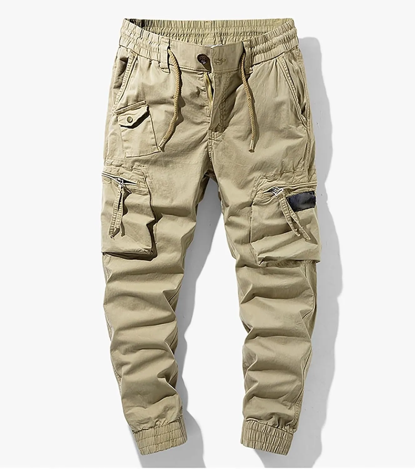 Mens Military Solid Color Overalls Tactical Multi Pockets Straight Baggy Cargo Pants Outdoor Dressy Casual Plus Size Trouser