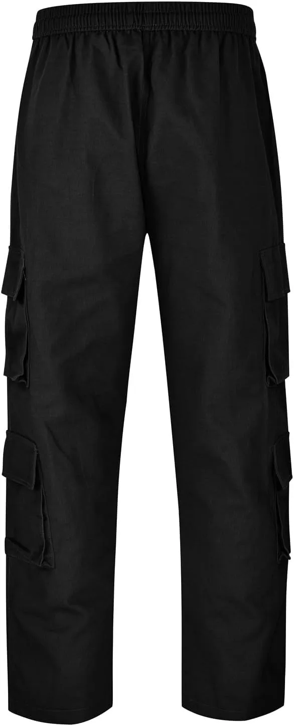 Mens New Loose Casual Cargo Pant Outdoor Tactical Combat Straight Trousers Military Drawstring Multi Pockets Fashion Overalls