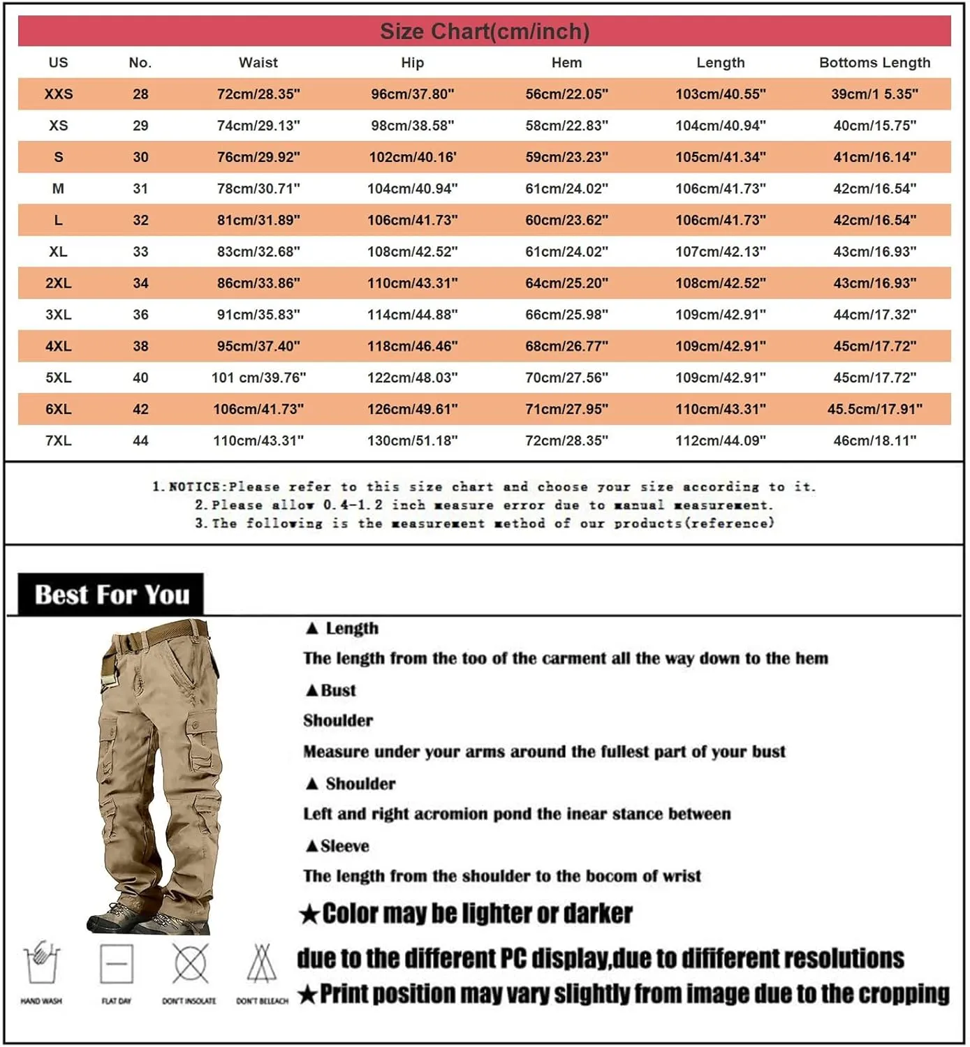 Mens Outdoor Fashion Cargo Pants Military Baggy Comfy Overalls Tactical Combat Simple Solid Color Multi-Pocket Hiking Trouser
